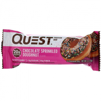 картинка QuestBar Chocolate Sprinkled Doughnut 60 гр. (12 бат) от магазина