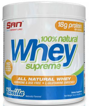картинка SAN 100% Natural Whey Supreme 0,99lb. 450 гр.  от магазина