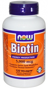 картинка Now Biotin 5000 мкг. 120 капс.  от магазина