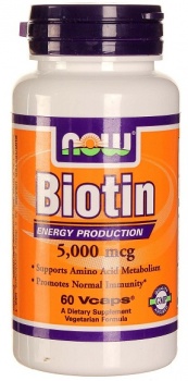 картинка Now Biotin 5000 мкг. 60 капс.  от магазина