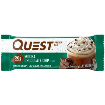 картинка QuestBar Mocha Chocolate Chip 60 гр. (12 бат) от магазина