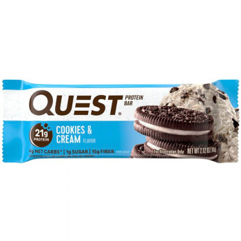 картинка QuestBar Cookies Cream 60 гр. (12 бат) от магазина