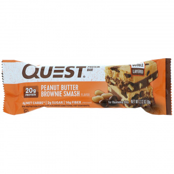 картинка QuestBar Peanut Butter Brownie Smash 60 гр. (12 бат) от магазина