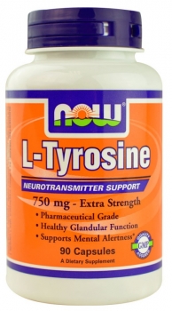 картинка Now L-Tyrosine 750 мг. 90 капс. от магазина