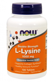 картинка Now L-Lysine 1000 мг. Double Strength 100 табл. от магазина