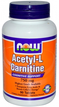 картинка Now Acetyl L-carnitine 750 мг. 90 табл. от магазина