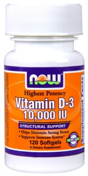 картинка Now Vitamin D-3 10000 IU 120 гел. капс. от магазина
