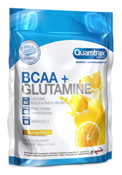 картинка Quamtrax ВСАА+Glutamine 1,1lb. 500 гр.  от магазина