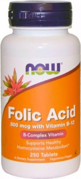 картинка Now Folic Acid 800 мкг. 250 табл. от магазина