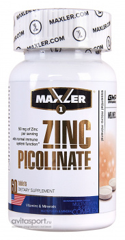 картинка Maxler Zinc Picolinate 50 мг. 60 табл. от магазина