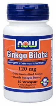 картинка Now Ginkgo Biloba 120 мг.  50 вегет. капс. от магазина