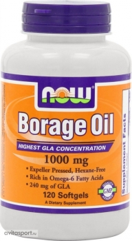 картинка Now Borage Oil 1000 мг. 120 гелев. капс. от магазина